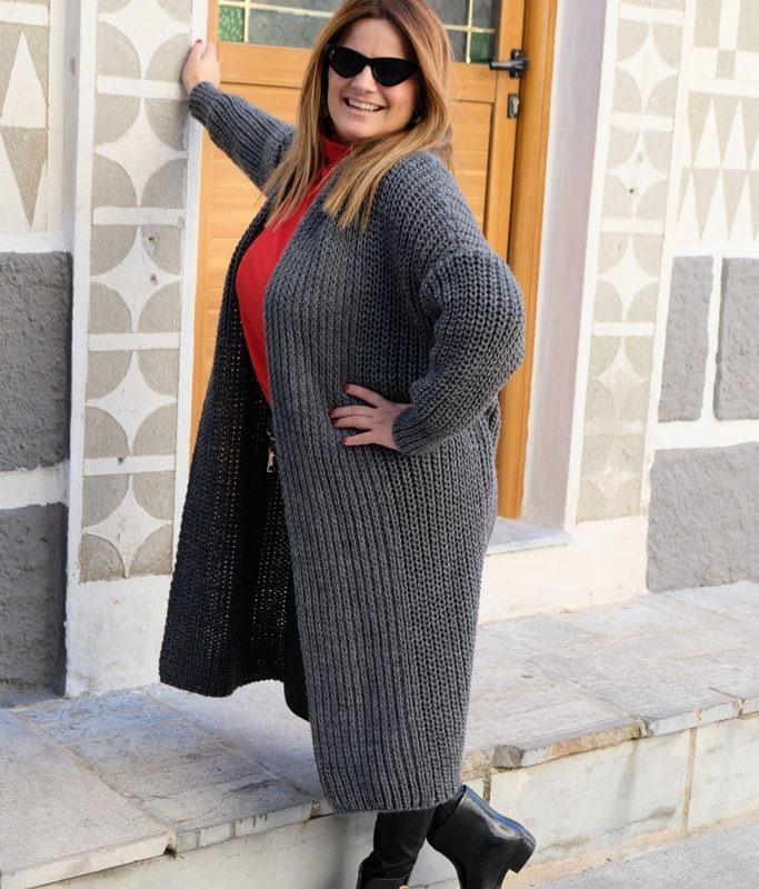 Μακριά ζακέτα μάλλινη oversized